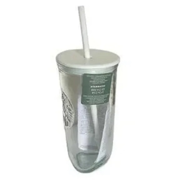 Starbucks 2023 Recycle Core Mint Glass Triangle Cold Cup Tumbler - Picture 3 of 4